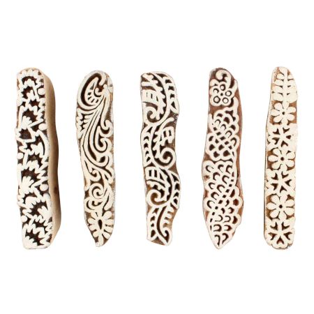 Set of 5 Piece New Mix Wooden Printing Blocks